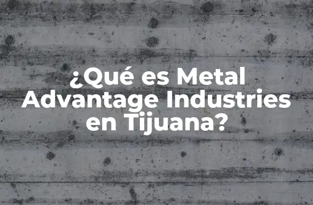 ¿qué es Metal Advantage Industries en Tijuana?