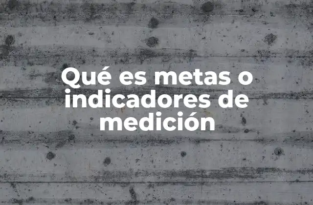 Qué es Metas o Indicadores de Medición