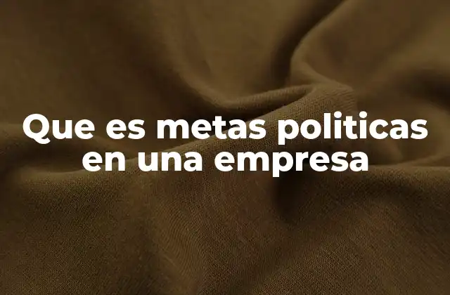 Que es Metas Politicas en una Empresa