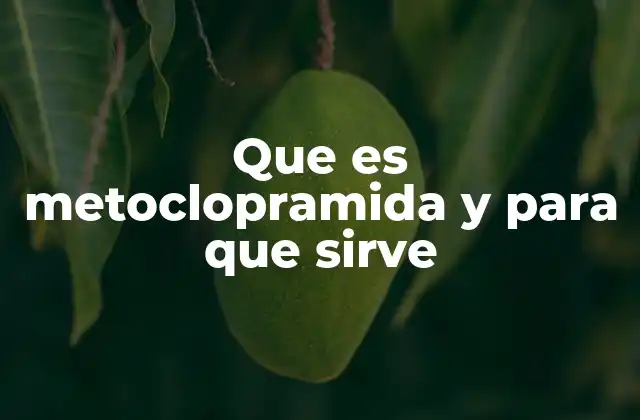 Que es Metoclopramida y para que Sirve