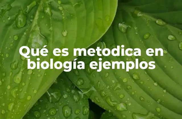 Qué es Metodica en Biología Ejemplos