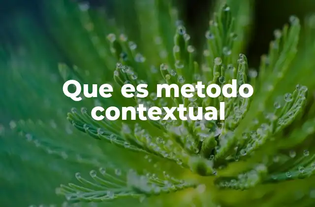 Que es Metodo Contextual