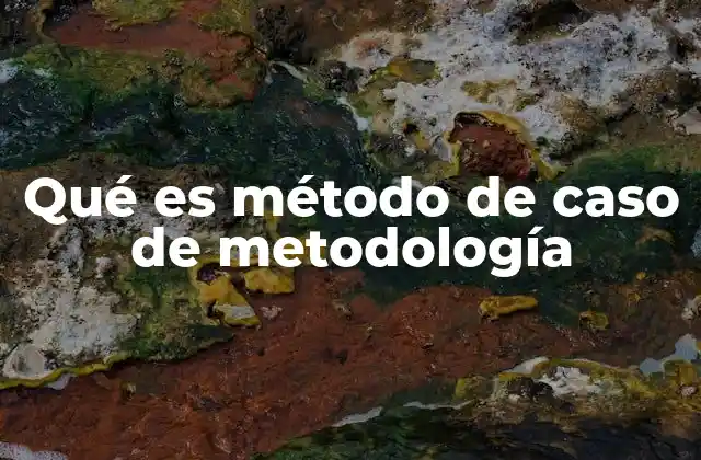 Qué es Método de Caso de Metodología