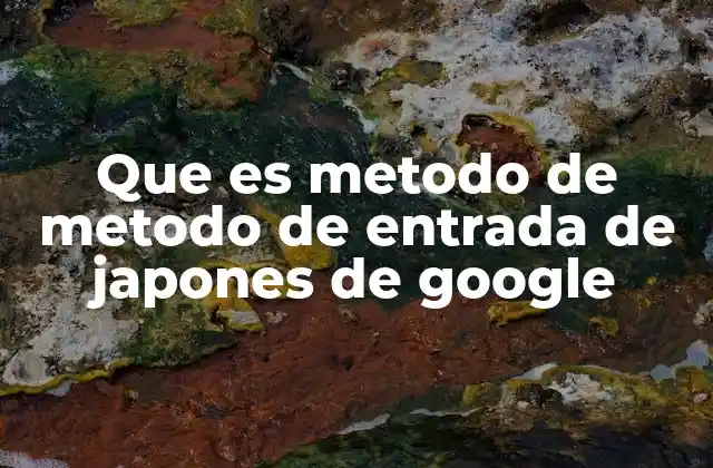 Que es Metodo de Metodo de Entrada de Japones de Google