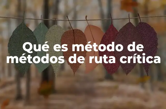 Qué es Método de Métodos de Ruta Crítica