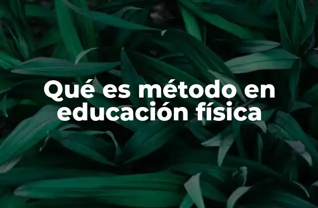 Qué es Método en Educación Física
