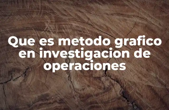 Que es Metodo Grafico en Investigacion de Operaciones