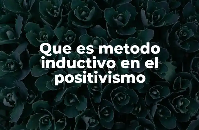 Que es Metodo Inductivo en el Positivismo