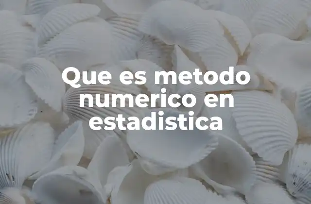 Que es Metodo Numerico en Estadistica