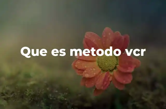 Que es Metodo Vcr