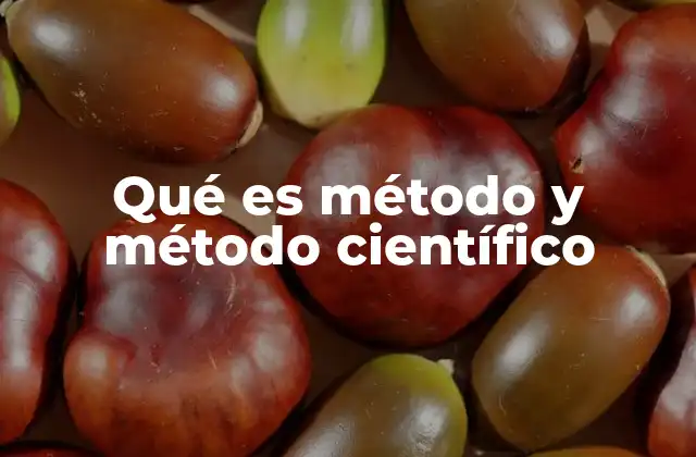 Qué es Método y Método Científico