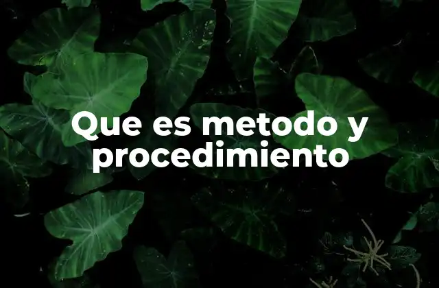 Que es Metodo y Procedimiento 2 Diferencias entre método y procedimiento