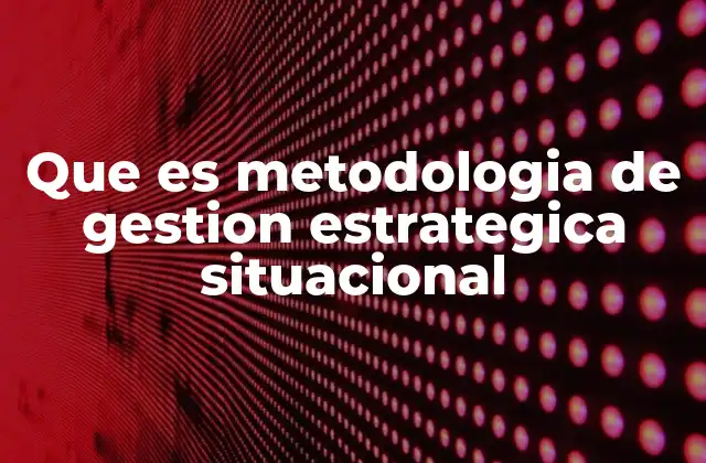 Que es Metodologia de Gestion Estrategica Situacional