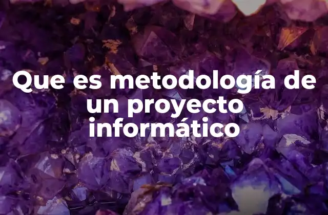 Que es Metodología de un Proyecto Informático