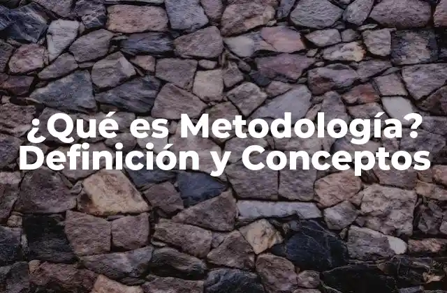 ¿qué es Metodología? Definición y Conceptos