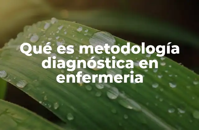 Qué es Metodología Diagnóstica en Enfermeria