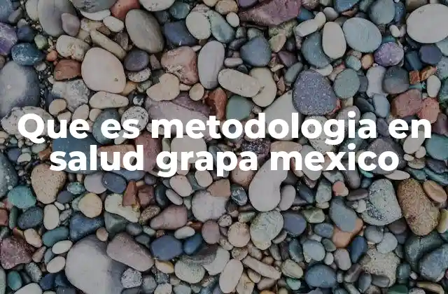Que es Metodologia en Salud Grapa Mexico