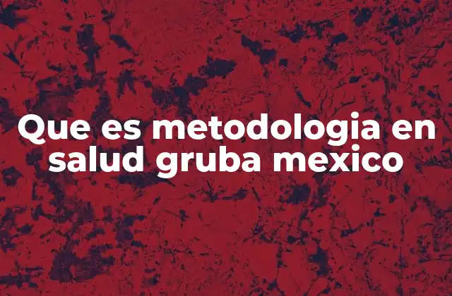 Que es Metodologia en Salud Gruba Mexico