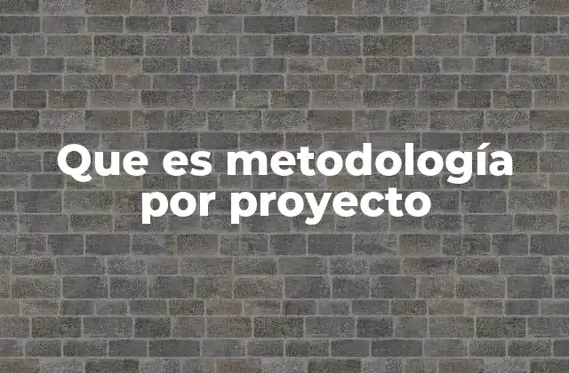 Que es Metodología por Proyecto