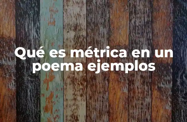 Qué es Métrica en un Poema Ejemplos