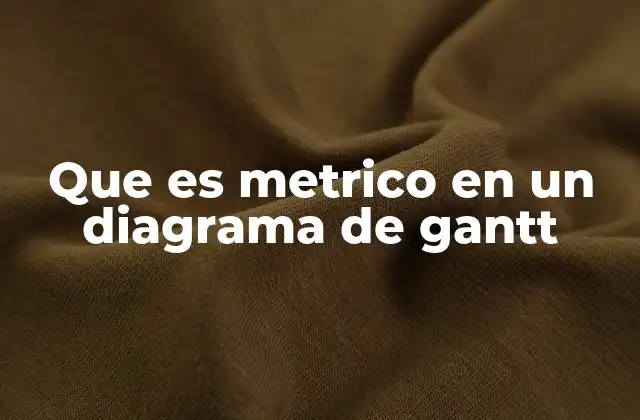 Que es Metrico en un Diagrama de Gantt
