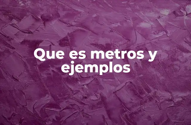 Que es Metros y Ejemplos
