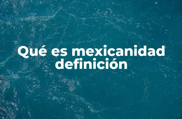 Qué es Mexicanidad Definición 2 La construcción de una identidad nacional en México