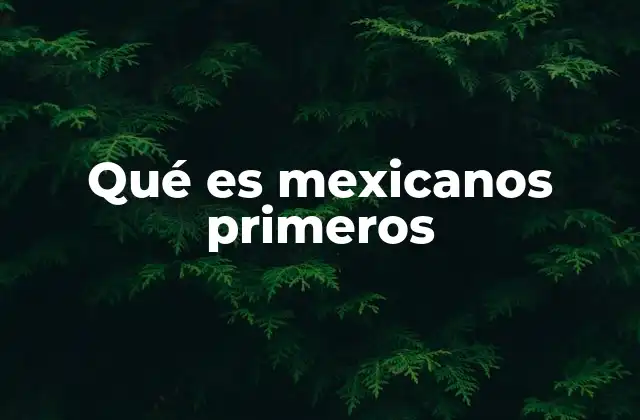 Qué es Mexicanos Primeros