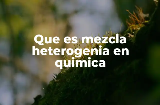 Que es Mezcla Heterogenia en Quimica