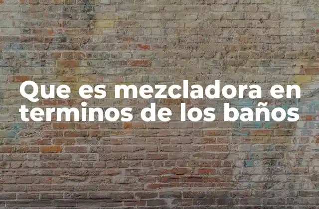 ¿Cómo funciona una mezcladora en los baños?