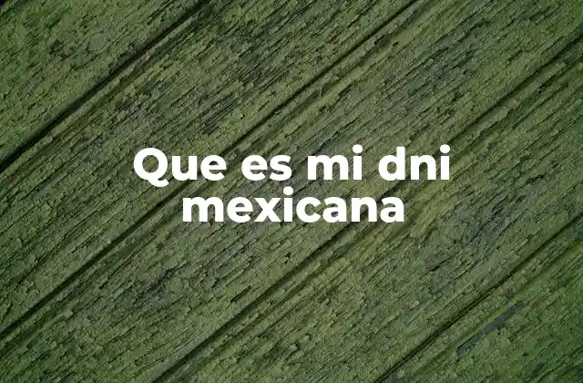 Que es Mi Dni Mexicana