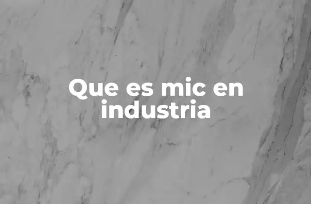 Que es Mic en Industria