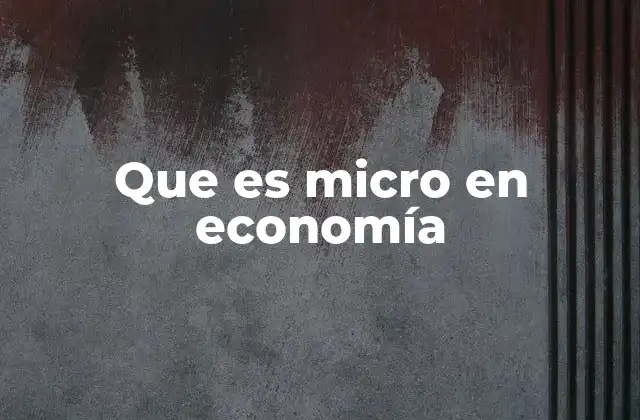 Que es Micro en Economía 2 El estudio del comportamiento económico individual