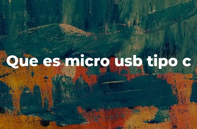 Que es Micro Usb Tipo C