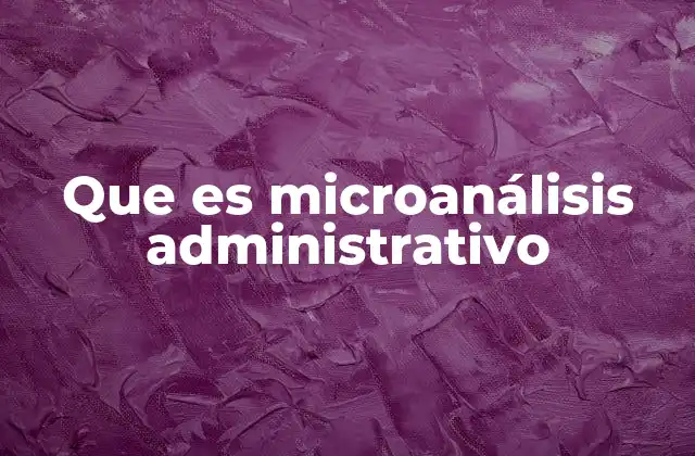 Que es Microanálisis Administrativo