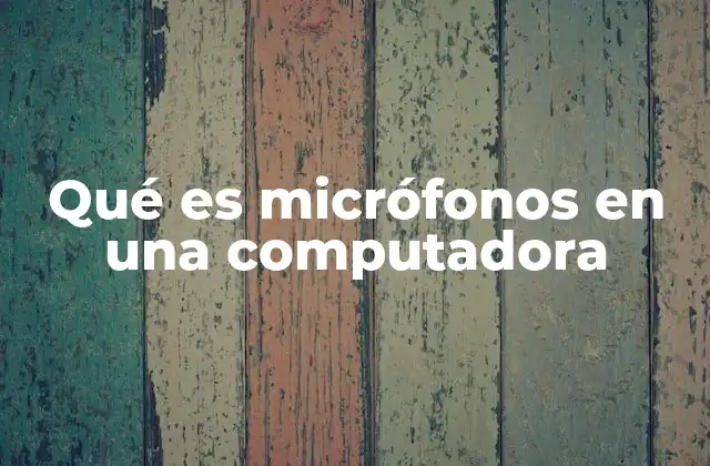 Qué es Micrófonos en una Computadora