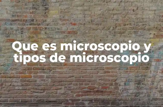 Que es Microscopio y Tipos de Microscopio