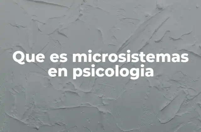 Que es Microsistemas en Psicologia
