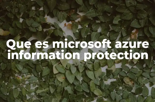 Que es Microsoft Azure Information Protection
