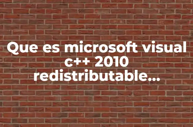 Que es Microsoft Visual C++ 2010 Redistributable Package X64