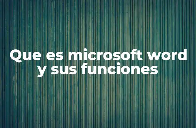 Que es Microsoft Word y Sus Funciones