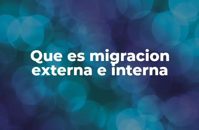 Que es Migracion Externa e Interna