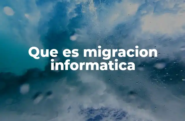 Que es Migracion Informatica