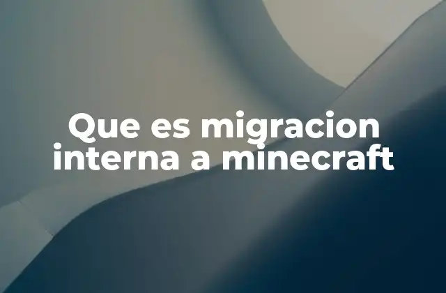Que es Migracion Interna a Minecraft