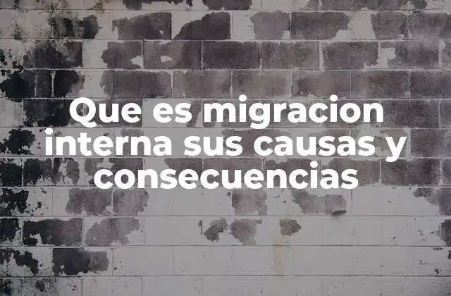 Que es Migracion Interna Sus Causas y Consecuencias