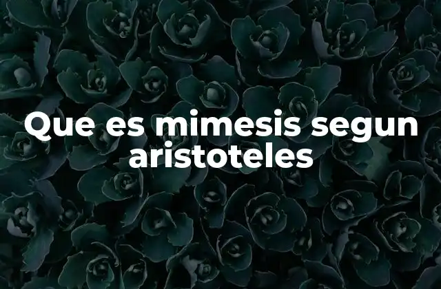 La mimesis en el contexto de la teoría aristotélica del arte