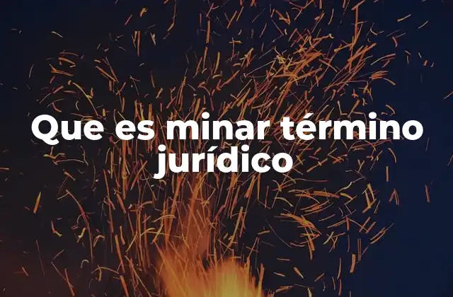 Que es Minar Término Jurídico