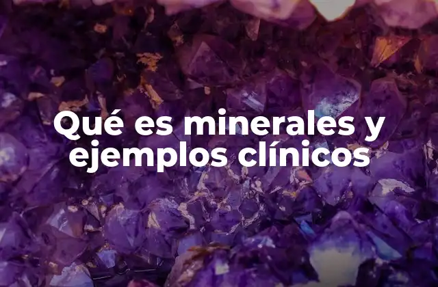 Qué es Minerales y Ejemplos Clínicos
