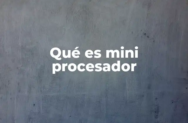 Qué es Mini Procesador