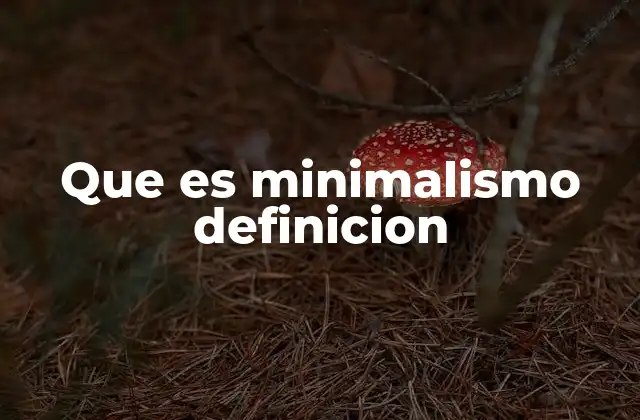 Que es Minimalismo Definicion